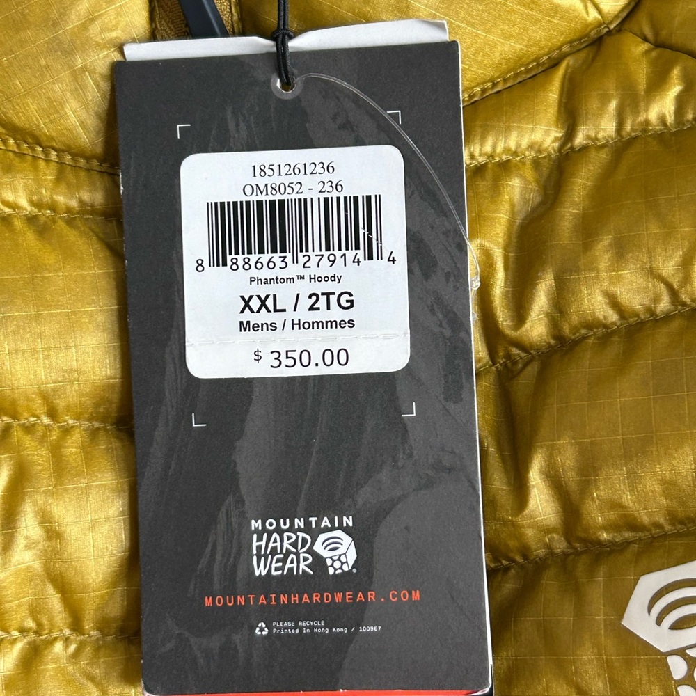 Mountain Hardwear Metallic Gold Insulated Jacket with Tag